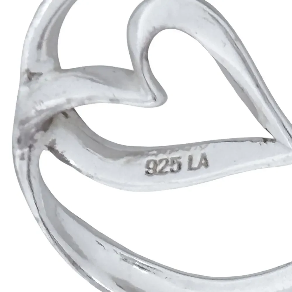 Sisters Inspirational Quote Heart Infinity Pendant | Vintage Sterling Silver 925